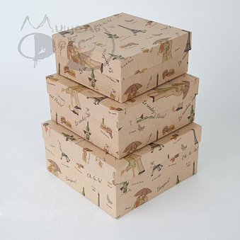 набор картонных коробок, подарочная коробка, квадратная коробка
