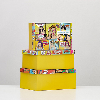 Набор коробок №17 3 в 1 Pop-art 30,5х20х13 - 26х17,5х11см