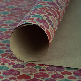 Бумага дизайнерская крафт 10 листов 100*70 см в рулоне "Отражение"